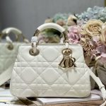 Dior The Medium Lady 95.22 Bag Black/White/Grey For Women 9.5in/ 24cm