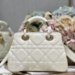 Dior The Medium Lady 95.22 Bag Black/White/Grey For Women 9.5in/ 24cm