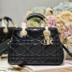Dior The Medium Lady 95.22 Bag Black/White/Grey For Women 9.5in/ 24cm