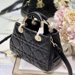 Dior The Medium Lady 95.22 Bag Black/White/Grey For Women 9.5in/ 24cm