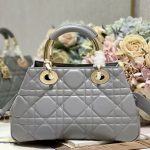 Dior The Medium Lady 95.22 Bag Black/White/Grey For Women 9.5in/ 24cm