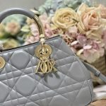 Dior The Medium Lady 95.22 Bag Black/White/Grey For Women 9.5in/ 24cm