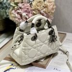 Dior The Medium Lady 95.22 Bag With Black Tone Hardware Black/White/Grey For Women 9.5in/ 24cm