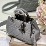 Dior The Medium Lady 95.22 Bag Grey For Women 9.5in/ 24cm