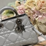 Dior The Medium Lady 95.22 Bag Grey For Women 9.5in/ 24cm