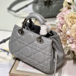Dior The Medium Lady 95.22 Bag Grey For Women 9.5in/ 24cm