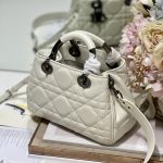Dior The Medium Lady 95.22 Bag With Black Tone Hardware Black/White/Grey For Women 9.5in/ 24cm