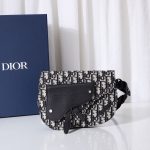 Dior The Saddle Pouch Dior Oblique Jacquard White/Black For Women‎ 9.5in/24cm CD