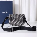 Dior The Saddle Pouch Dior Oblique Jacquard White/Black For Women‎ 9.5in/24cm CD