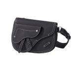 Dior The Saddle Pouch With Border Black/Grey For Women‎ 9.5in/24cm CD