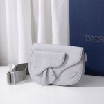 Dior The Saddle Pouch With Border Black/Grey For Women‎ 9.5in/24cm CD