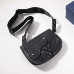 Dior The Saddle Pouch With Border Black/Grey For Women‎ 9.5in/24cm CD