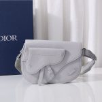 Dior The Saddle Pouch With Border Black/Grey For Women‎ 9.5in/24cm CD