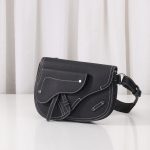 Dior The Saddle Pouch With Border Black/Grey For Women‎ 9.5in/24cm CD