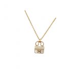 Hermes Amulettes Constance Necklace Gold Tone For Women