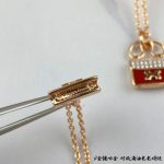 Hermes Amulettes Constance Necklace Gold Tone For Women