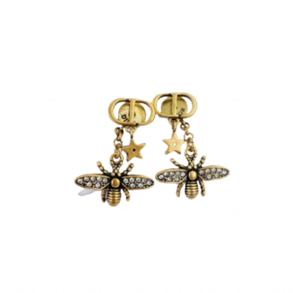 Bee Shape Earrings Gold Tone