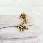 Dior Bee Shape Earrings Gold Tone For Women
