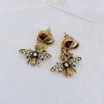 Dior Bee Shape Earrings Gold Tone For Women