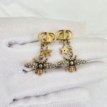 Dior Bee Shape Earrings Gold Tone For Women