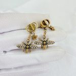 Dior Bee Shape Earrings Gold Tone For Women