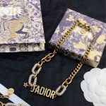 Dior Big Chain Choker Gold Tone For Women