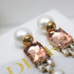Big Rectangle Twinkle Stone Earrings Gold Tone For Women