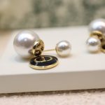 Black CD Circle Earrings Gold Tone For Women