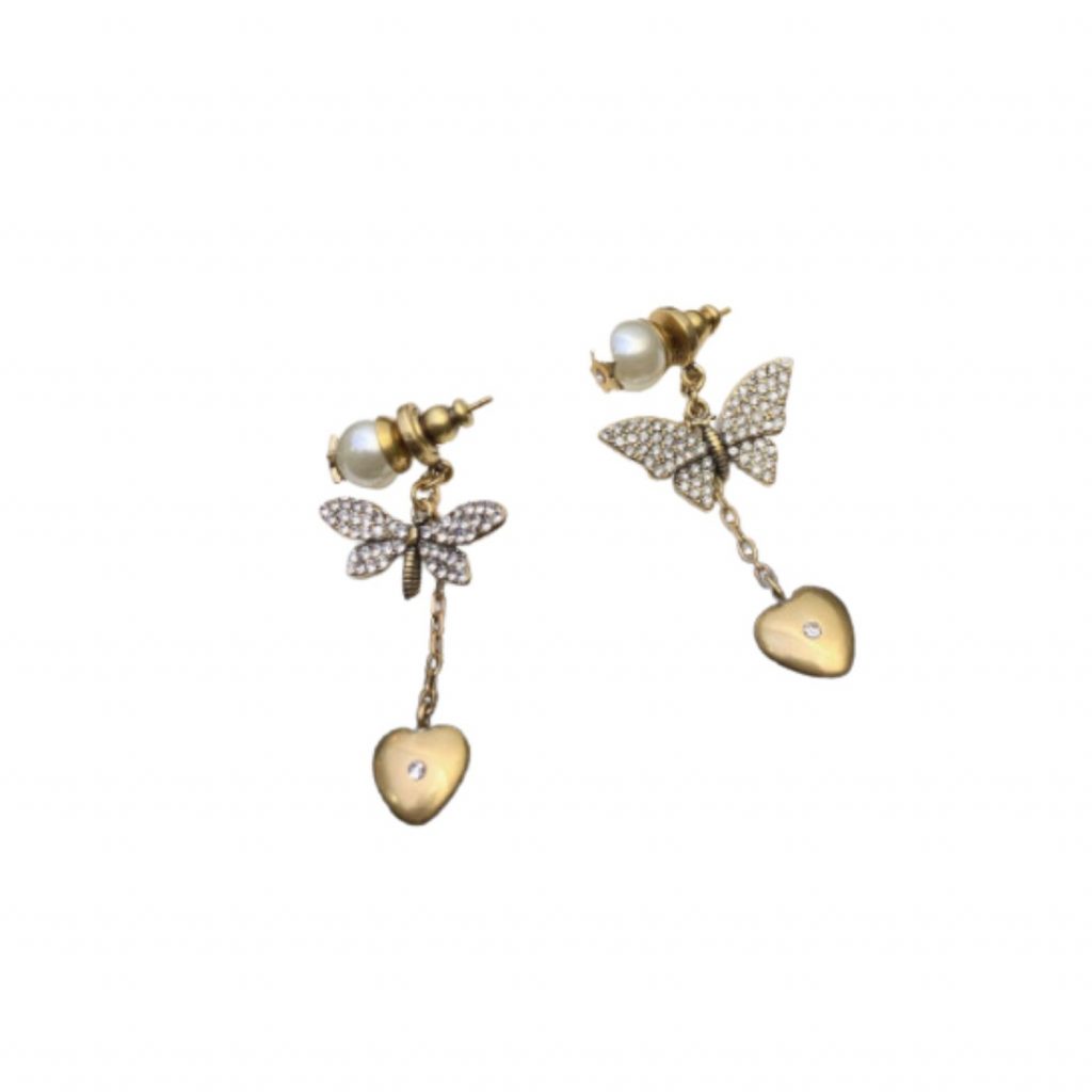 Butterfly Earrings Gold Tone