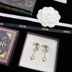 Dior Butterfly Earrings Gold Tone For Women