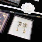 Dior Butterfly Earrings Gold Tone For Women
