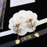 Dior Butterfly Earrings Gold Tone For Women