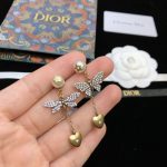 Dior Butterfly Earrings Gold Tone For Women