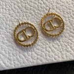 Dior CD Earrings Gold Tone For Women