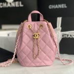 Chanel Gaiera Chain Bucket Pink For Women 7.5in / 19cm AS3211