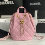 Chanel Gaiera Chain Bucket Pink For Women 7.5in / 19cm AS3211