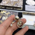 Dior Clair Lune Earrings Gold Tone For Women