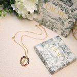 Dior Colorful Twinkle Stones Pendant Necklace Gold Tone For Women