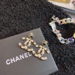 Chanel Combinating White And Black Pearl Earrings Gold Tone For Women