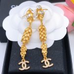 Chanel Diamond Round Stud Earrings Gold For Women