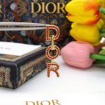 Dior Diamond Tassel Earrings Red For Women