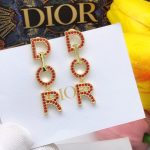 Dior Diamond Tassel Earrings Red For Women