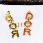 Dior Diamond Tassel Earrings Red For Women