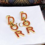 Dior Diamond Tassel Earrings Red For Women