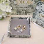 Dior Tribales Pearl Earrings Gold Tone For Women