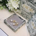Dior Tribales Pearl Earrings Gold Tone For Women