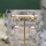 Dior Tribales Pearl Earrings Gold Tone For Women