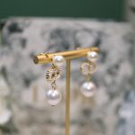 Dior Tribales Pearl Earrings Gold Tone For Women