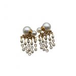 Engraved J-A-D-I-O-R Tassel Earrings Gold Tone For Women