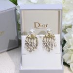 Engraved J-A-D-I-O-R Tassel Earrings Gold Tone For Women